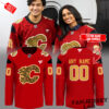 Custom Red Cream Hockey Jersey Custom Red Cream Hockey Jersey