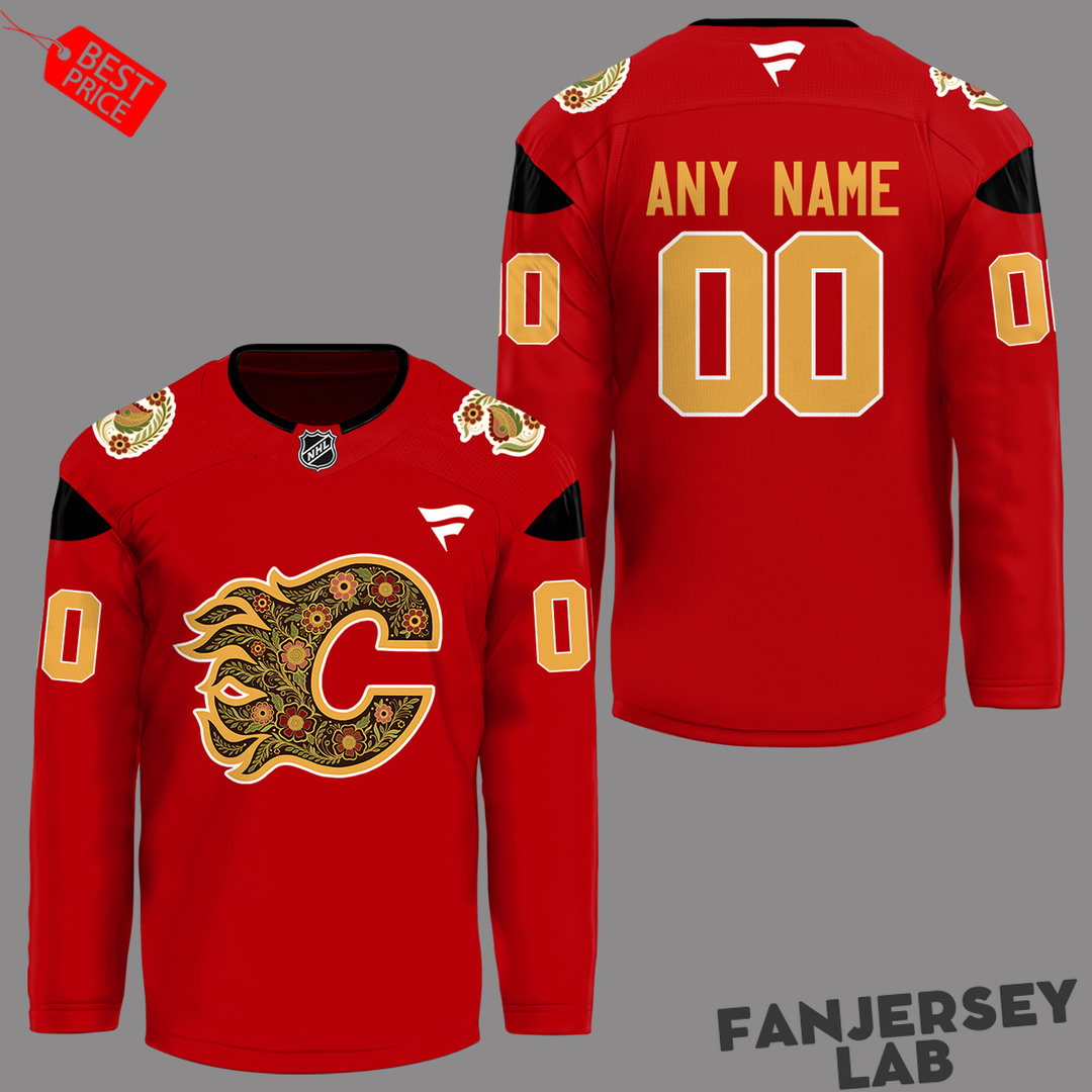 Calgary Flames South Asian Celebration Custom Hockey Jersey Calgary Flames South Asian Celebration Custom Hockey Jersey