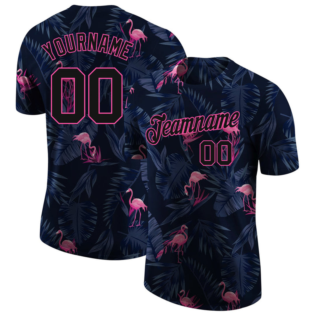 Custom 3D Pattern Design Flamingo Performance T-Shirt Custom 3D Pattern Design Flamingo Performance T-Shirt