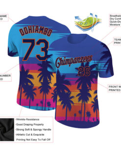 Custom 3D Pattern Design Hawaii Palm Trees Performance T-Shirt