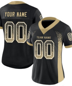 Custom Black Vegas Gold-White Drift Fashion Football Jersey