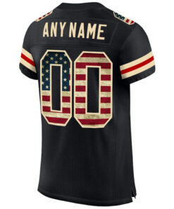 Custom Black Vintage USA Flag Cream Mesh Authentic Football Jersey 3.jpg
