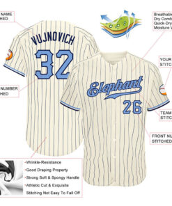 Custom Cream Navy Pinstripe Light Blue Navy Authentic Baseball Jersey 3.jpg