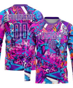 Custom Graffiti Pattern Purple White Sublimation Soccer Uniform Jersey 3.jpg