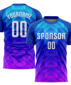 Custom Royal White Light Blue-Hot Pink Sublimation Soccer Uniform Jersey Custom Royal White Light Blue-Hot Pink Sublimation Soccer Uniform Jersey
