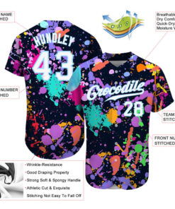 Custom Splashes Graffiti Pattern White Light Blue 3D Authentic Baseball Jersey 3.jpg