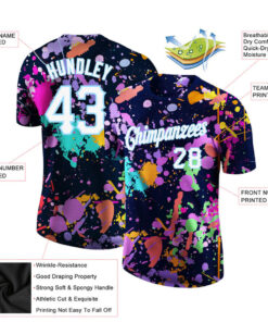 Custom Splashes Graffiti Pattern White-Light Blue 3D Performance T-Shirt