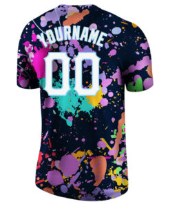 Custom Splashes Graffiti Pattern White Light Blue 3D Performance T Shirt 4.jpg