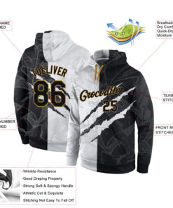 Custom Stitched Graffiti Pattern Black Old Gold 3D Sports Pullover Sweatshirt Hoodie 4.jpg