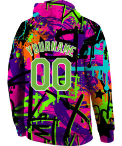 Custom Stitched Graffiti Pattern Neon Green White 3D Sports Pullover Sweatshirt Hoodie 3.jpg