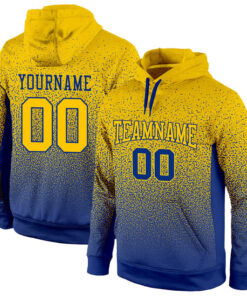 Custom Stitched Royal Gold Fade Fashion Sports Pullover Sweatshirt Hoodie