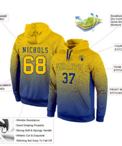Custom Stitched Royal Gold Fade Fashion Sports Pullover Sweatshirt Hoodie