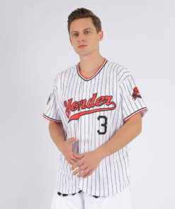 Custom White Black Pinstripe Red Black Authentic Baseball Jersey 4.jpg