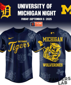 Detroit Tigers x Michigan Wolverines University of Michigan Night Baseball Jersey