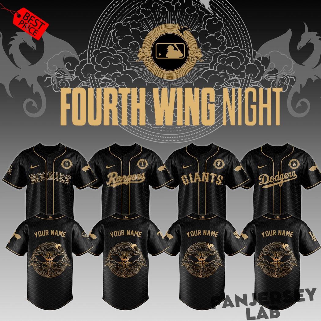 MLB Teams x Fourth Wing Night Baseball Jersey MLB Teams x Fourth Wing Night Baseball Jersey