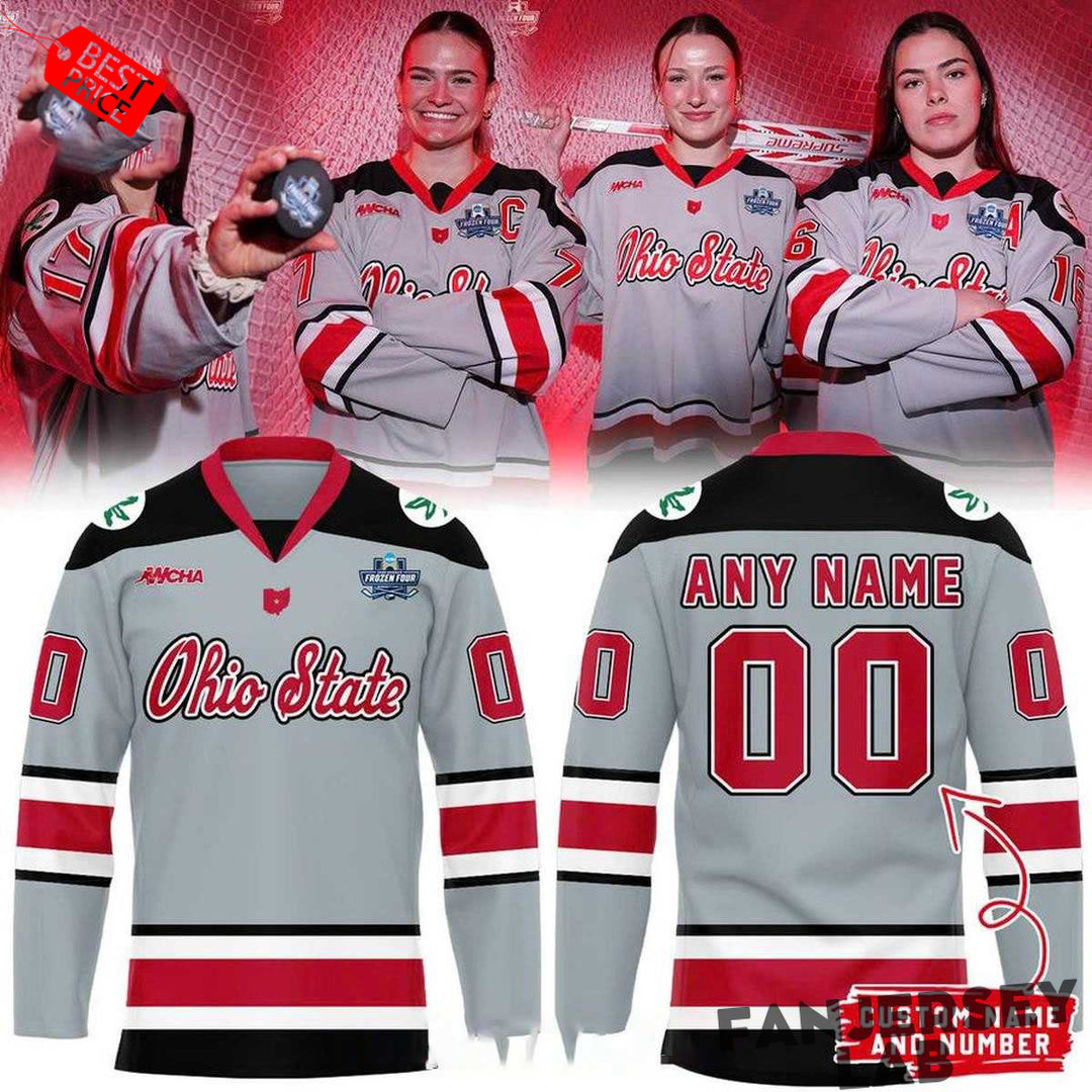 Ohio State Buckeyes 2026 Frozen Four Custom Hockey Jersey Ohio State Buckeyes 2026 Frozen Four Custom Hockey Jersey