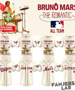 All Baseball Team x  Bruno Mars The Romantic Tour 2026 Custom Baseball Jersey