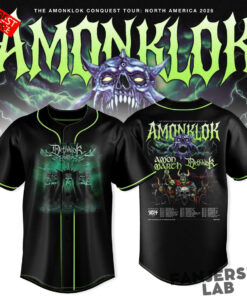Amonklock Conquest Tour 2026 – Amon Amarth x Dethklok North America Metal Baseball Jersey