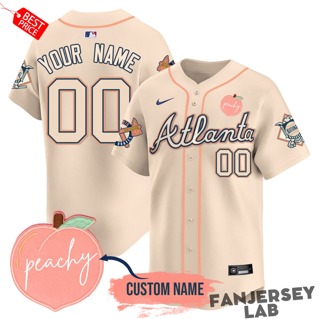 Atlanta Braves Peach Fuzz Baseball Jersey Atlanta Braves Peach Fuzz Baseball Jersey