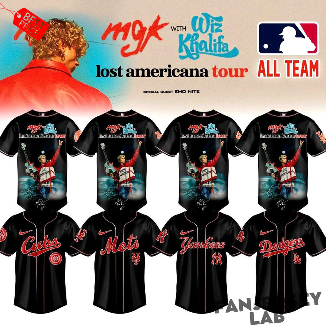 Baseball All Teams x MGK Lost Americana Tour 2026 Baseball Jersey Baseball All Teams x MGK Lost Americana Tour 2026 Baseball Jersey