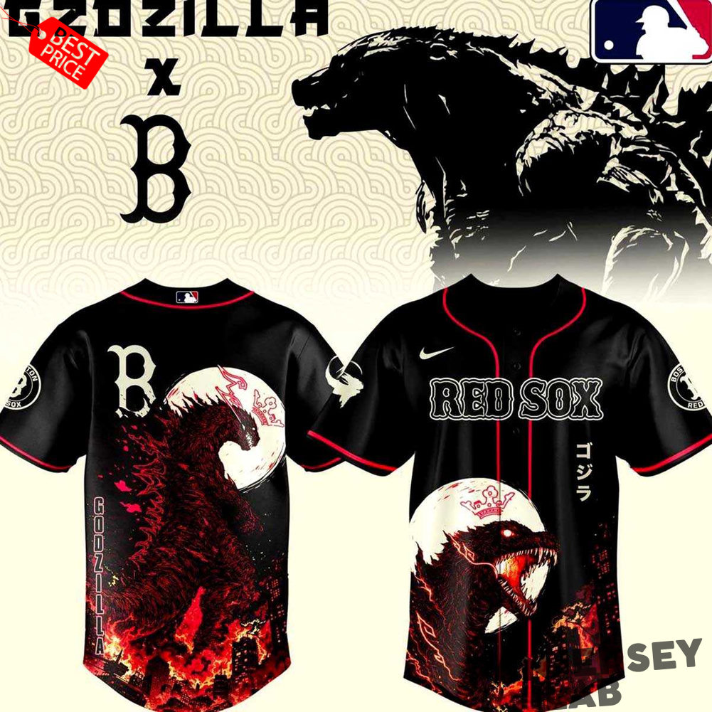 Boston Red Sox Godzilla Minus Zero Baseball Jersey Boston Red Sox Godzilla Minus Zero Baseball Jersey