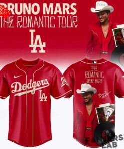 Bruno Mars The Romantic Tour 2026 Red Baseball Jersey 2.jpg