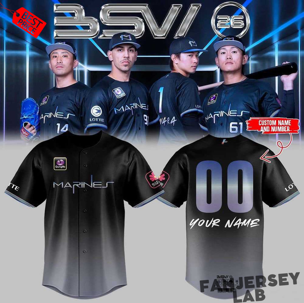 Chiba Lotte Marines 2026 Black Summer Week Custom Baseball Jersey Chiba Lotte Marines 2026 Black Summer Week Custom Baseball Jersey