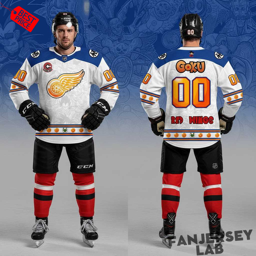 Detroit Red Wings Dragon Ball Z Super Aura Custom Hockey Jersey Detroit Red Wings Dragon Ball Z Super Aura Custom Hockey Jersey