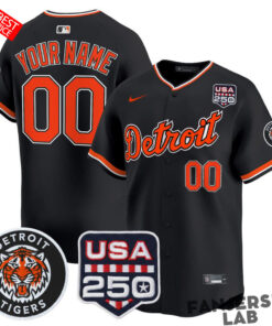 Detroit Tigers 2026 Alternate Vapor x 250USA Custom Baseball Jersey