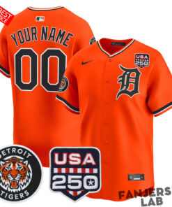Detroit Tigers 2026 Alternate Vapor x 250USA Custom Baseball Jersey