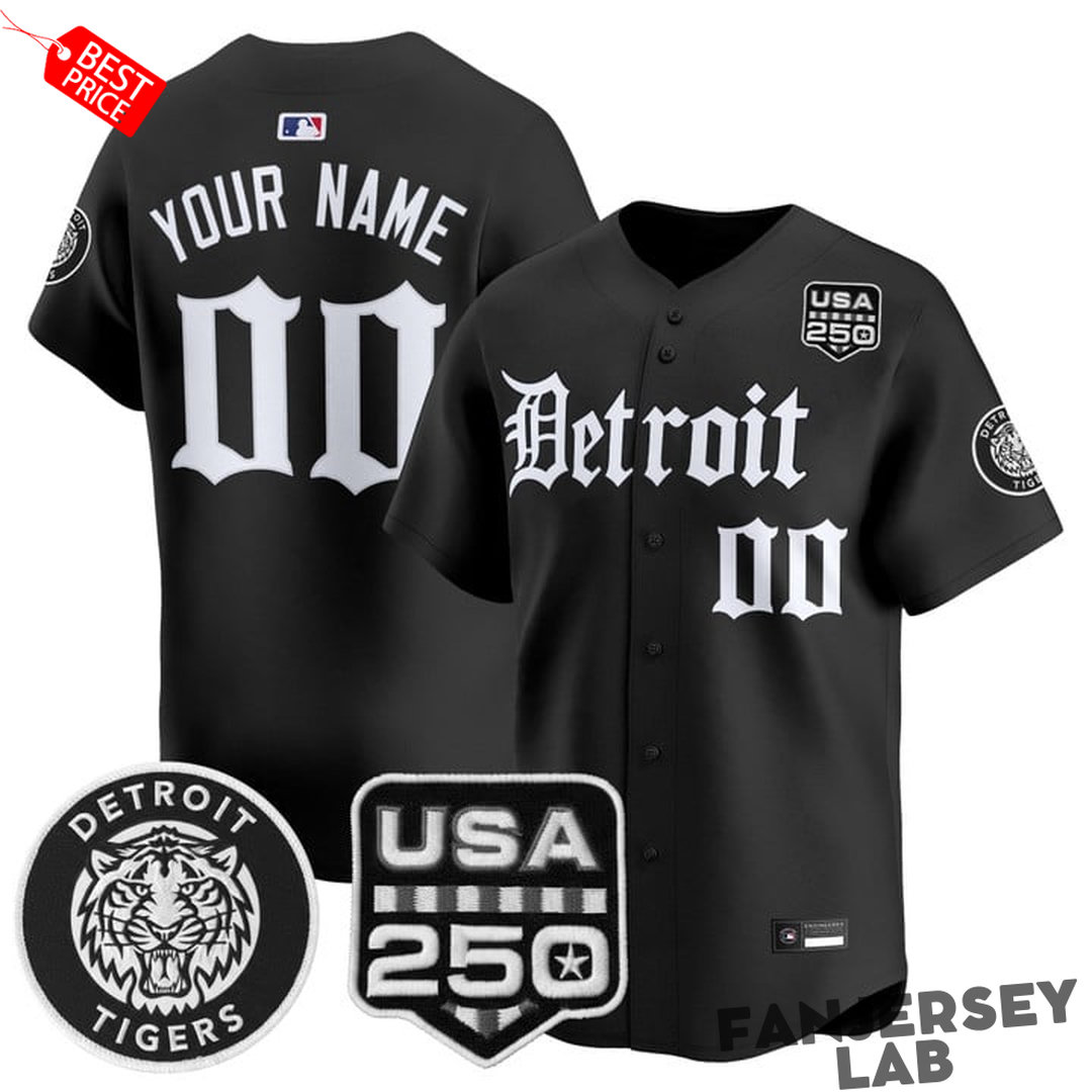 Detroit Tigers ‘Gothic Edition’ x USA 250th Anniversary Custom Baseball Jersey Detroit Tigers ‘Gothic Edition’ x USA 250th Anniversary Custom Baseball Jersey