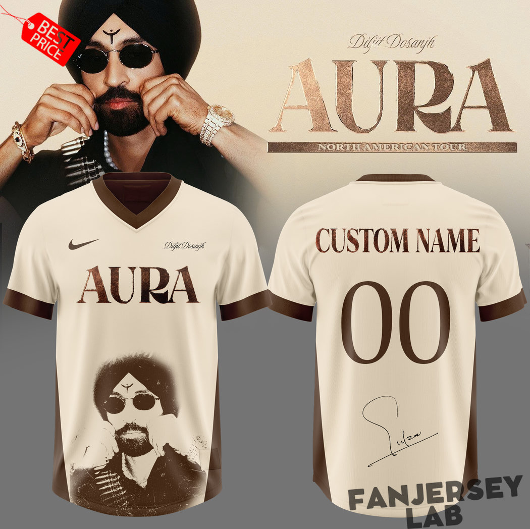 Diljit Dosanjh AURA World Tour 2026 Custom Football Jersey Diljit Dosanjh AURA World Tour 2026 Custom Football Jersey