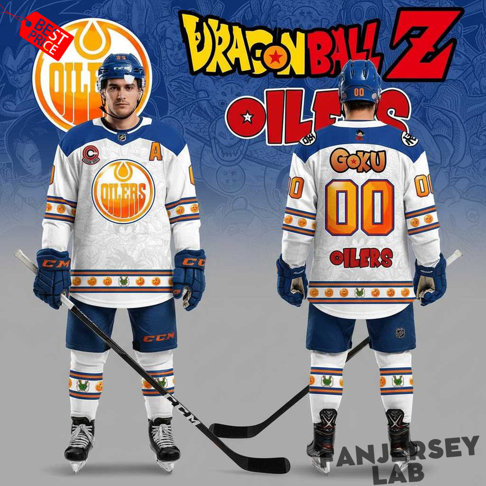 Edmonton Oilers Dragon Ball Z Super Aura Custom Hockey Jersey Edmonton Oilers Dragon Ball Z Super Aura Custom Hockey Jersey