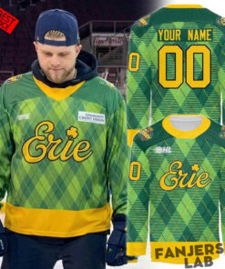 Erie Otters St. Patrick’s Day 2026 Custom Hockey Jersey
