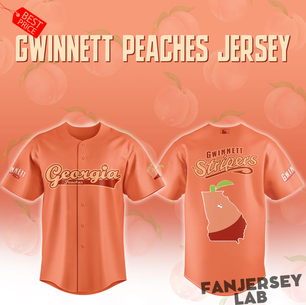 Gwinnett Stripers Georgia Peaches Special Baseball Jersey Gwinnett Stripers Georgia Peaches Special Baseball Jersey
