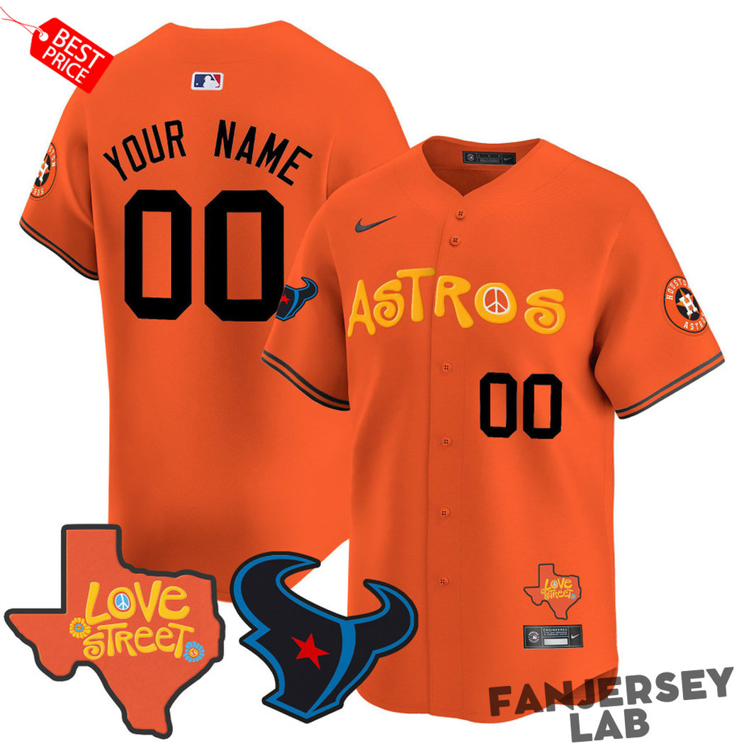 Houston Astros Love Street & Texans Baseball Jersey Houston Astros Love Street & Texans Baseball Jersey
