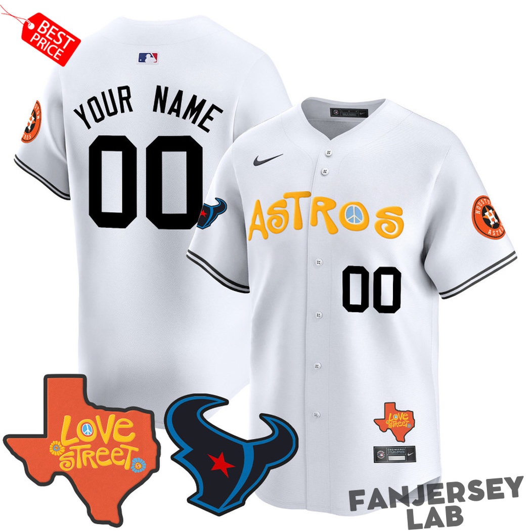 Houston Astros Love Street & Texans Baseball Jersey Houston Astros Love Street & Texans Baseball Jersey