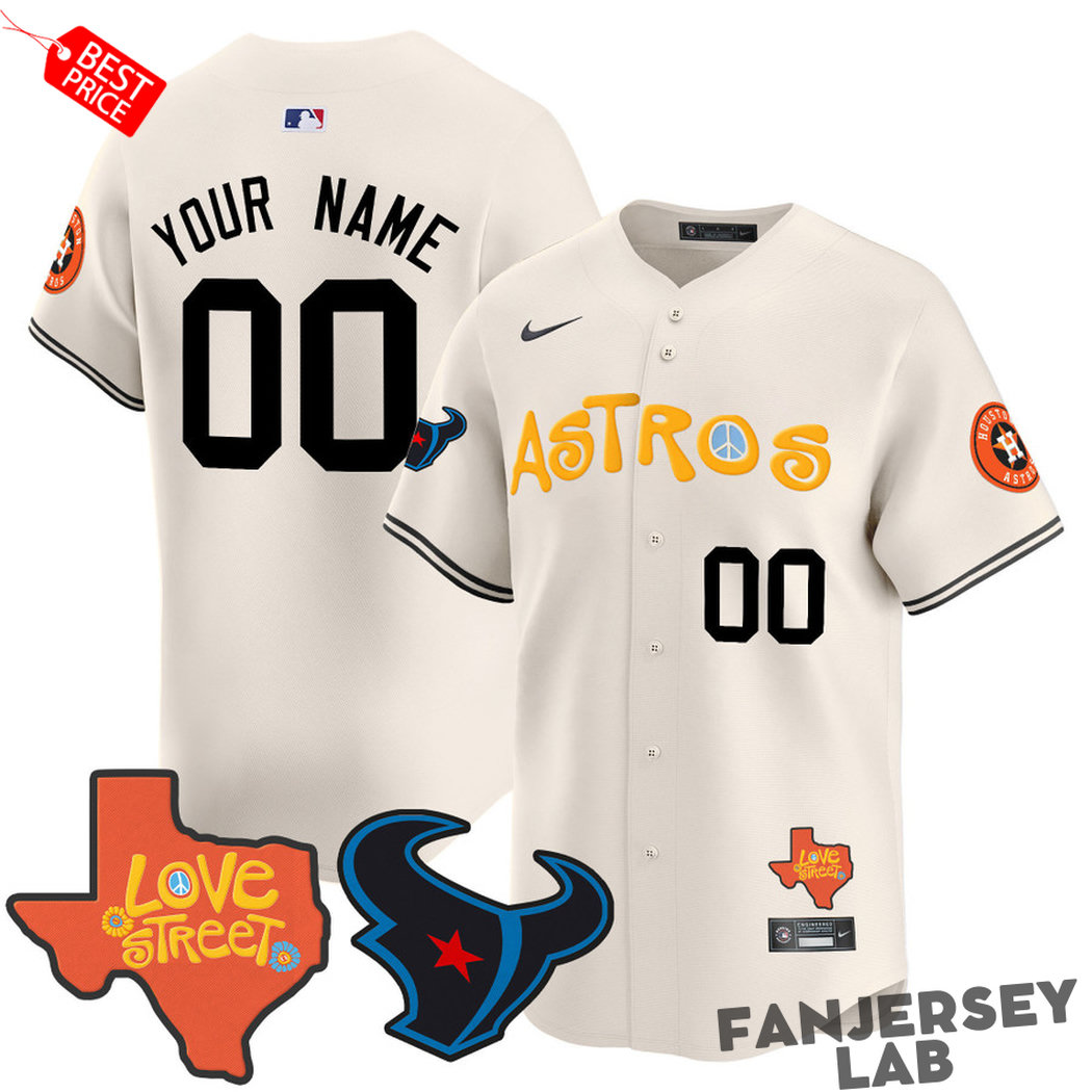 Houston Astros Love Street & Texans Baseball Jersey Houston Astros Love Street & Texans Baseball Jersey