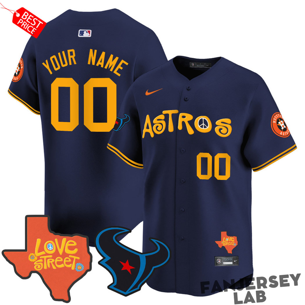 Houston Astros Love Street & Texans Baseball Jersey Houston Astros Love Street & Texans Baseball Jersey