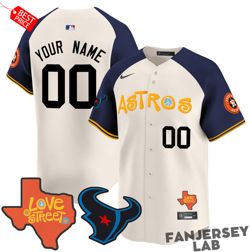 Houston Astros Love Street & Texans Baseball Jersey Houston Astros Love Street & Texans Baseball Jersey
