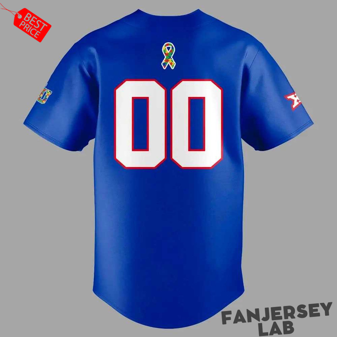 Kansas Jayhawks Autism Awareness 2026 Custom Baseball Jersey Kansas Jayhawks Autism Awareness 2026 Custom Baseball Jersey