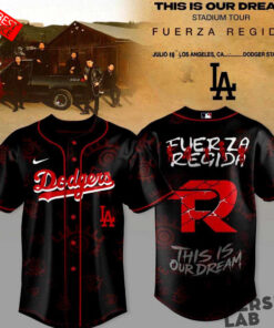 Los Angeles Dodgers Fuerza Regida This Is Our Dream Stadium Tour 2026 Baseball Jersey