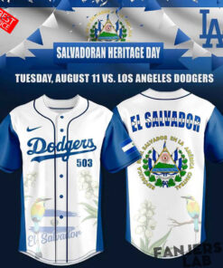 Los Angeles Dodgers Salvadoran Heritage Day Baseball Jersey