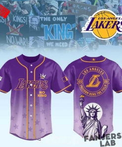 Los Angeles Lakers No Kings No War 2026 Gameday Baseball Jersey 2.jpg