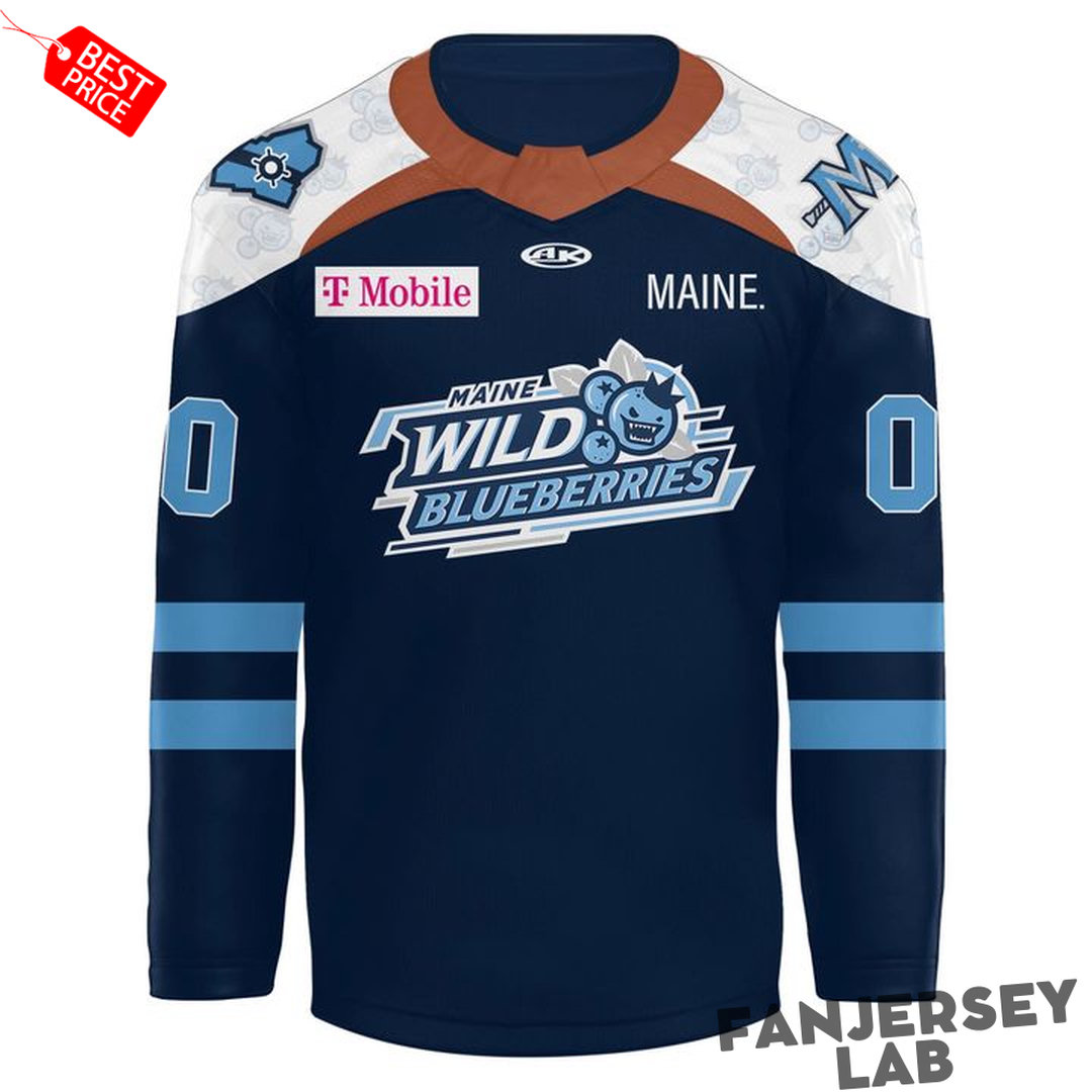 Maine Mariners 2026 Wild Blueberries Custom Hockey Jersey Maine Mariners 2026 Wild Blueberries Custom Hockey Jersey