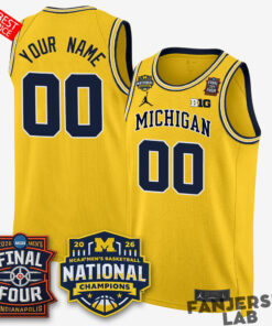 Michigan Wolverines 2026 NCAA Basketball Champions Custom Basketball Jersey 4.jpg