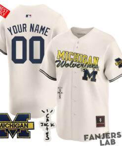Michigan Wolverines Cactus Jack Custom Baseball Jersey