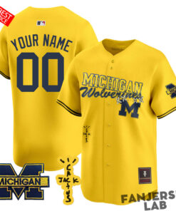 Michigan Wolverines Cactus Jack Custom Baseball Jersey