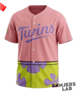 Minnesota Twins SpongeBob Day Special Design Baseball Jersey Minnesota Twins SpongeBob Day Special Design Baseball Jersey