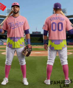 Minnesota Twins SpongeBob Day Special Design Baseball Jersey